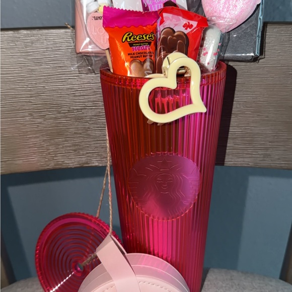 Starbucks Pink Tumbler with Adorable Accessories - Picture 3 of 10